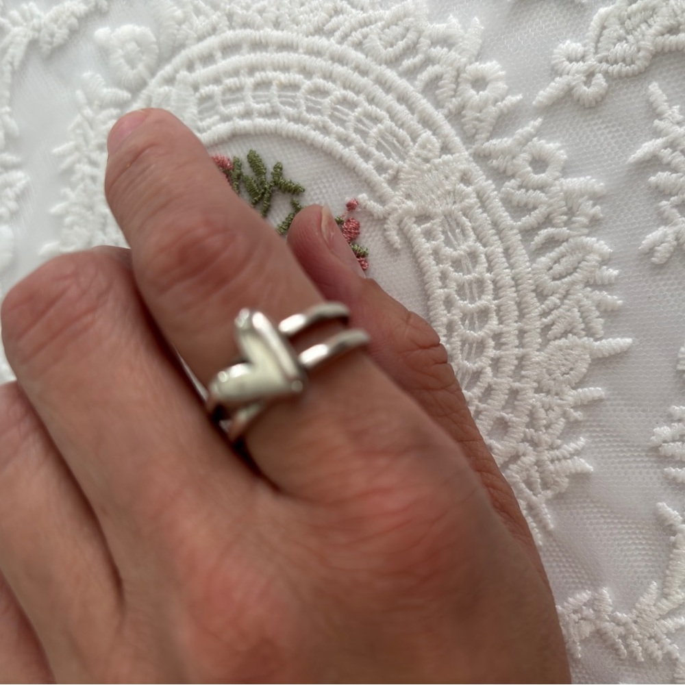 Elegant Sterling Silver Heart Ring